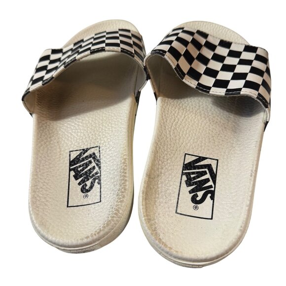 Vans Checkerboard Slide Sandals Men's Size 8 Black & White Checkered - Picture 4 of 7